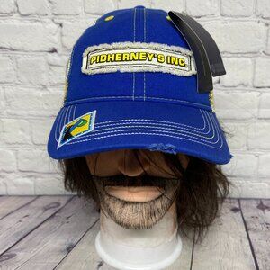 Distressed Trucker Hat Mesh Cap Strap Back Blue White Pidherney Patch New Tag